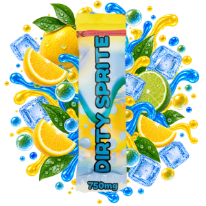 Emballage de vape Dirty Sprite Delta Lab au profil citron, citron vert et notes fraîches