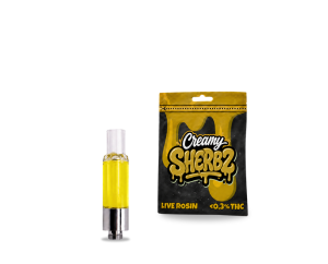 Cartridge THCA 1g Full Glass 800mg – Creamy Sherbz Live Rosin