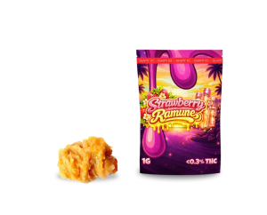 THCA Live Rosin Strawberry Ramune – 81.19% | Extrait naturellement