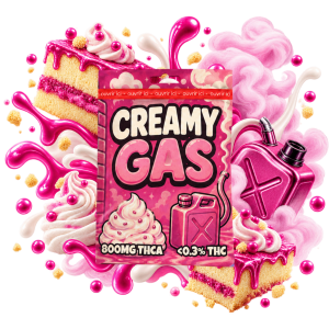 Emballage de cartridge THCA Creamy Gas Delta Lab au profil crémeux et gourmand