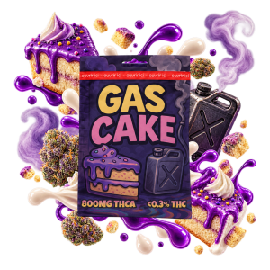 Emballage de cartridge THCA Gas Cake Delta Lab au profil gourmand et crémeux
