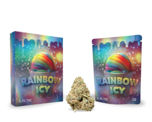Fleur THCA Rainbow Icy – 34,51% | Naturelle, Grade AAAA