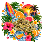 Trim THCA LA Coast Delta Lab au profil agrumes, tropical et notes fraîches