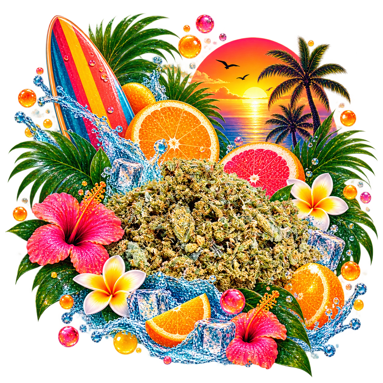 Trim THCA LA Coast Delta Lab au profil agrumes, tropical et notes fraîches