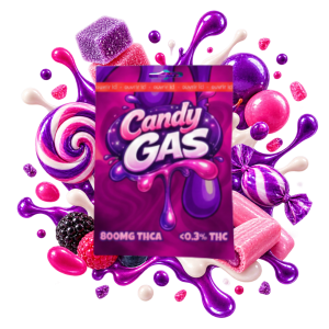 Emballage de cartridge THCA Candy Gas Delta Lab au profil bonbons fruités et notes sucrées