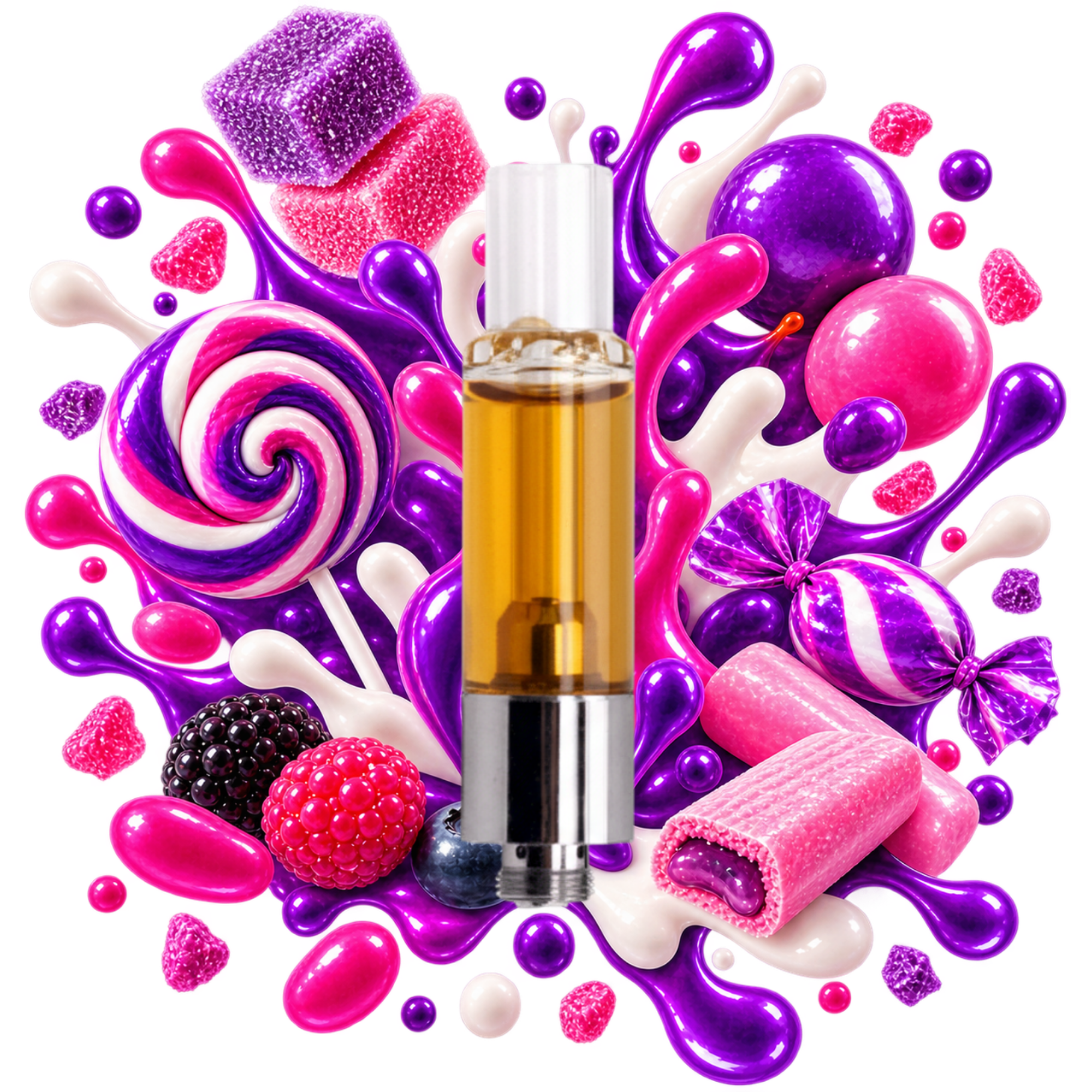 Cartridge THCA Candy Gas Delta Lab au profil bonbons fruités et notes sucrées