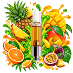 Cartridge THCA Sunset Tropics Delta Lab au profil ananas, mangue et fruits tropicaux