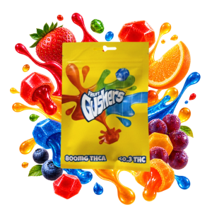 Emballage de cartridge THCA Fruit Gushers Delta Lab 800 mg au profil fruits rouges, agrumes et bonbons fruités