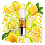 Cartridge THCA Lemon Raspados Delta Lab au profil citron, crème et dessert glacé