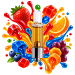 Cartridge THCA Fruit Gushers Delta Lab au profil fraise, agrumes et bonbons fruités