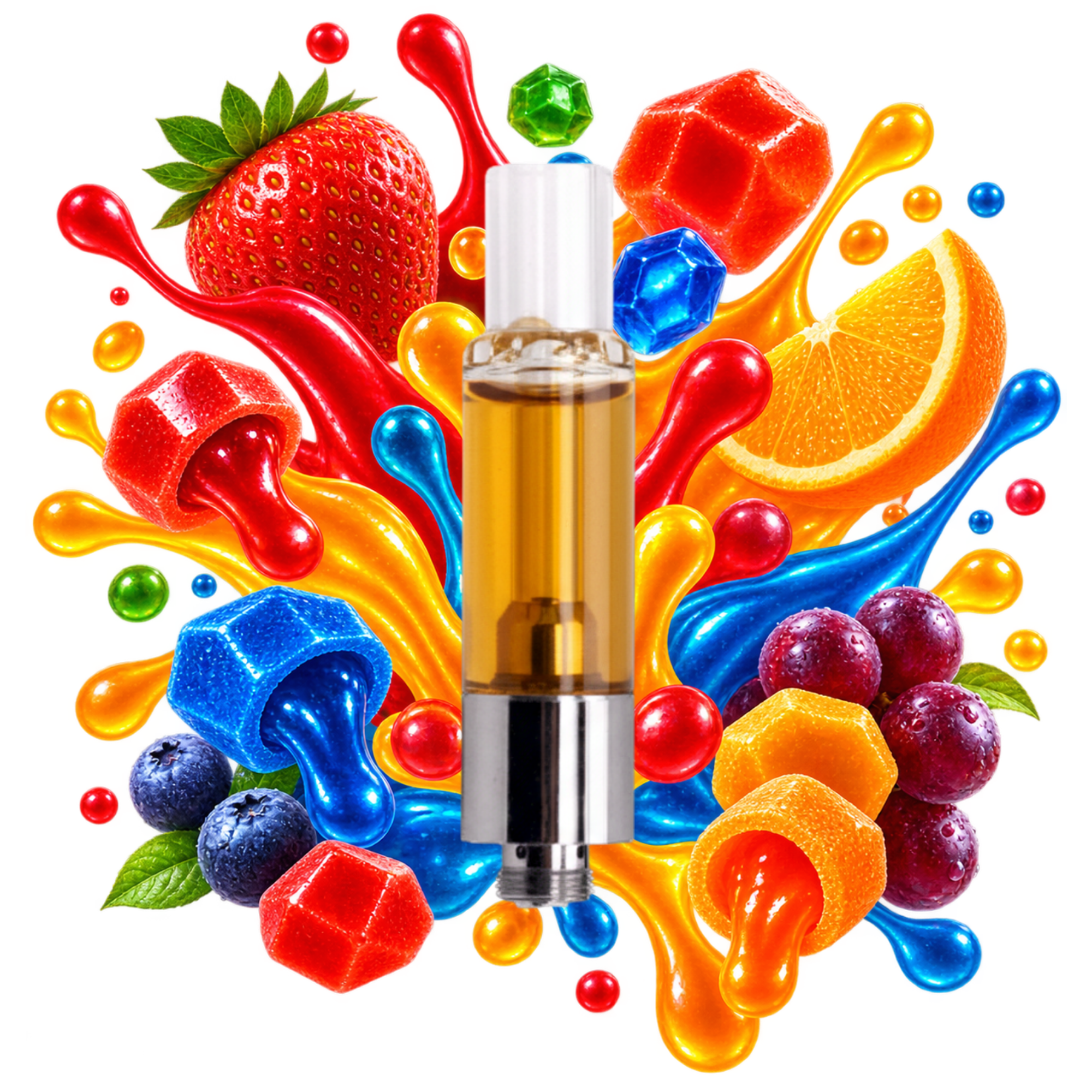 Cartridge THCA Fruit Gushers Delta Lab au profil fraise, agrumes et bonbons fruités
