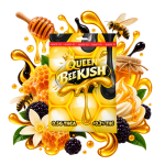 Emballage de cartridge THCA Queen Bee Kush Delta Lab au profil miel, vanille et fruits noirs