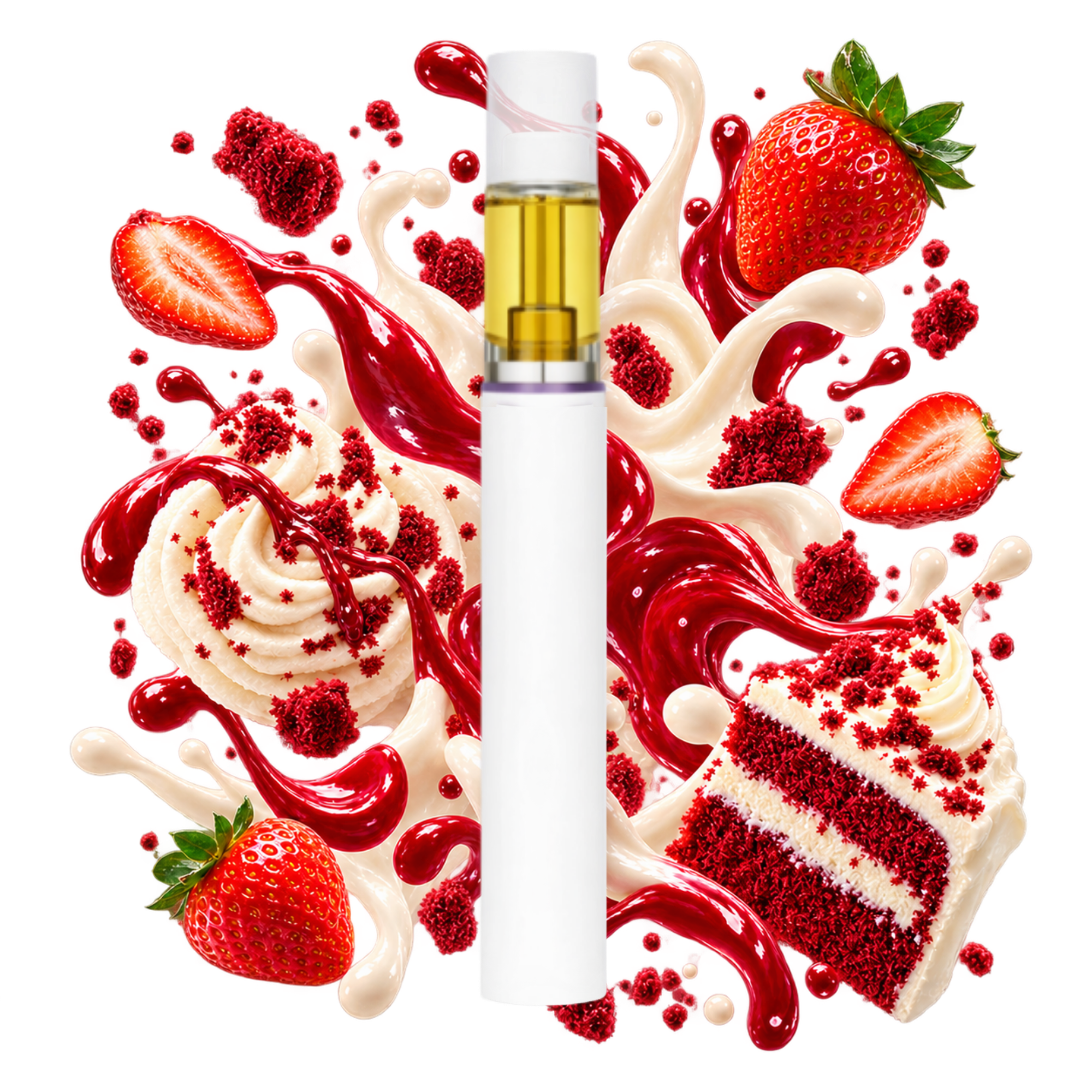 Vape Velvet Cake Delta Lab au profil fraise, crème et gâteau