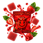 Emballage de gummies THC Strawberry Delta Lab 50 mg au goût fraise