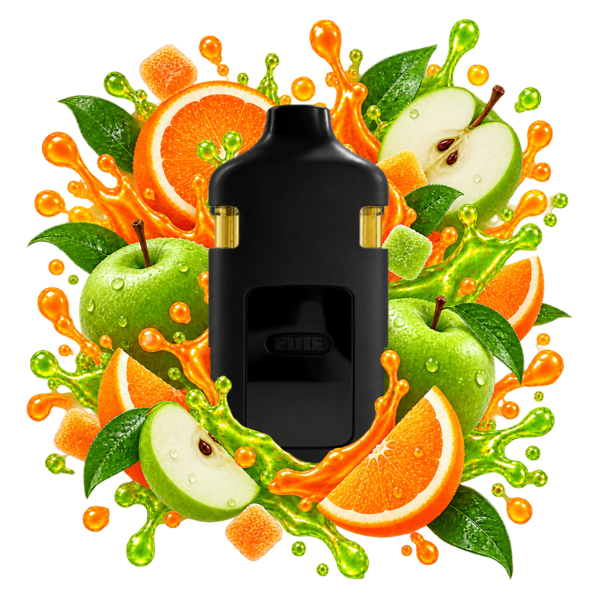 Vape THCA Double Tank Orange Wax x Sour Apple Delta Lab au profil orange, pomme verte et notes acidulées